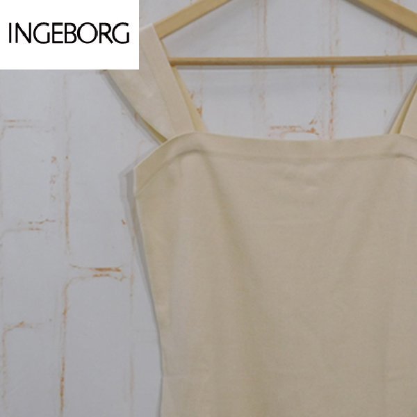 インゲボルグ INGEBORG■肩フリル キャミソール 日本製■L■アイボリー系 ピンクハウスPINKHOUSE ※KH2519060拍卖