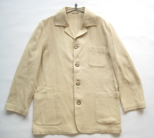 高級!!ピアスポーツ PIASPORTS*ロゴ刺繍 カバーオール型ワッフル織りコットンジャケット 3 実寸M ベージュ RAIKA ライカ拍卖