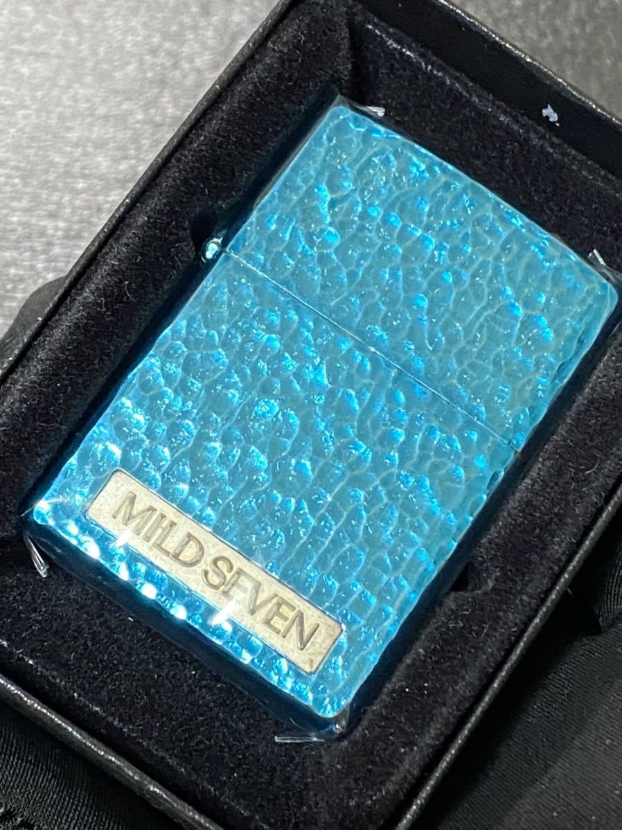 zippo マイルドセブン 両面ハンマートーン 限定品 希少モデル ヴィンテージ 1997年製 MILD SEVEN シルバーインナー 1998年製 ケース 保証書拍卖