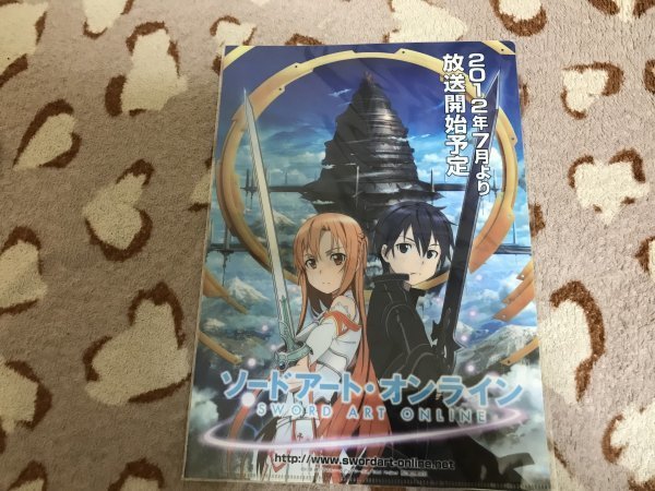 d107クリアファイル ソードアート・オンライン/デュラララ! 特典 キリト アスナ拍卖