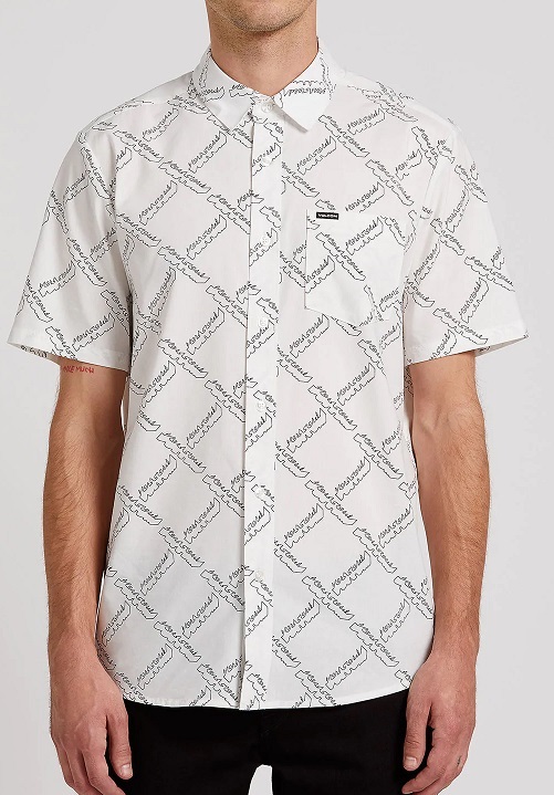 Volcom ボルコム HIGH BALL SHORT SLEEVE 半袖シャツ Mサイズ 胸ポケット 白 ホワイト拍卖