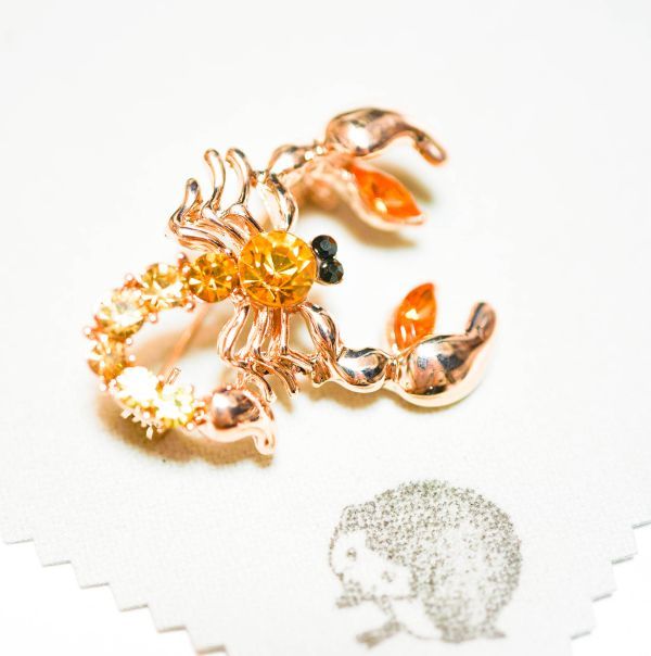 ラペルピン サソリ さそり バッジ 動物 虫 蠍 ブローチ スーツ アクセサリー拍卖