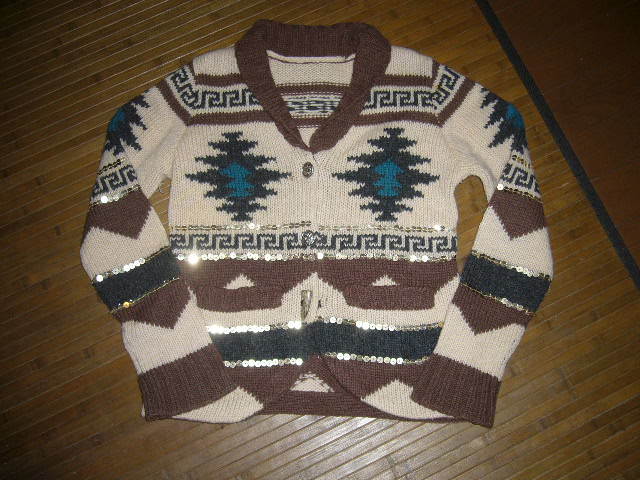 78‐67♀:PARADISE パラダイス バーンブリーズ BURN BREEZE ニット ジャケット カーディガン size.F 色.茶 オルティガ拍卖