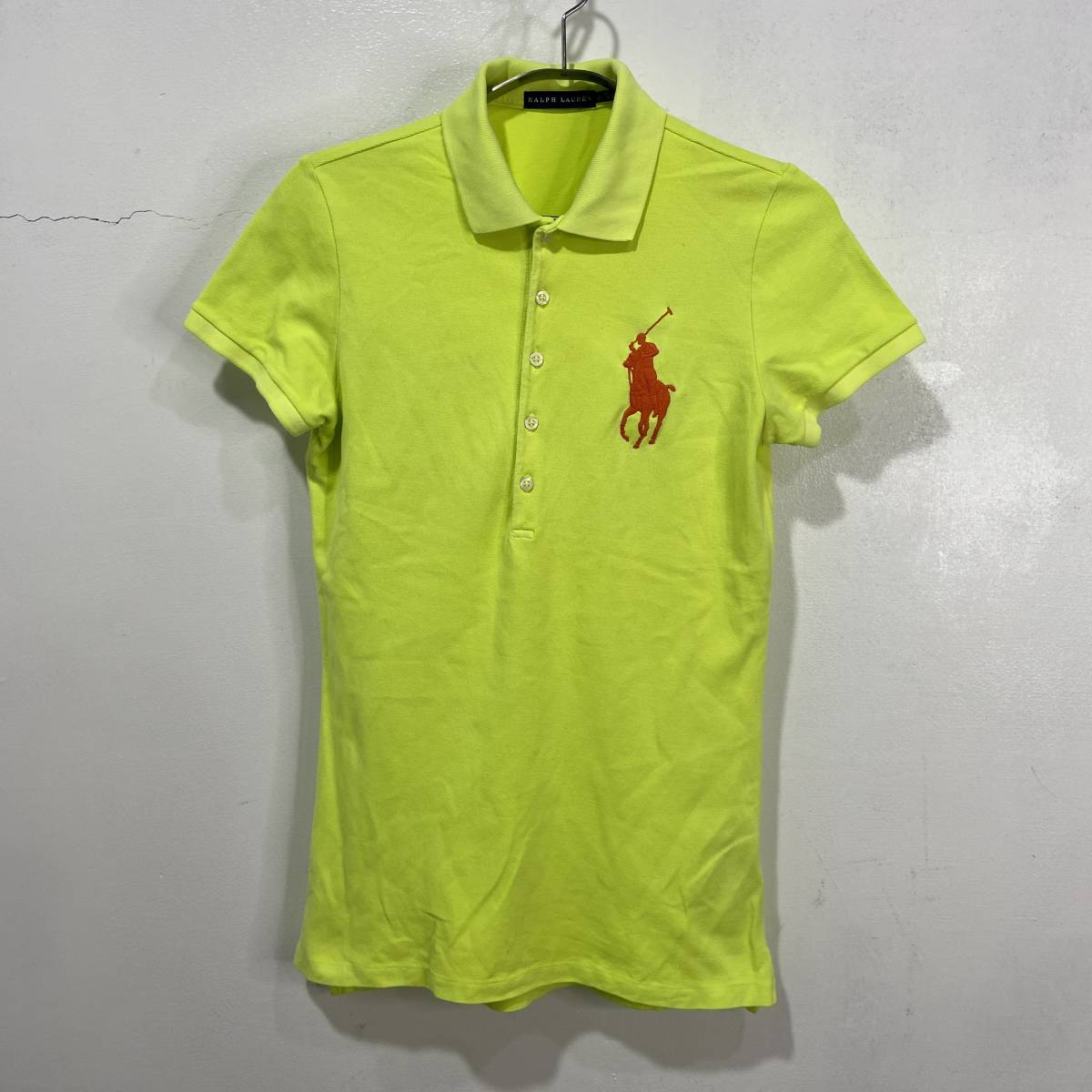 送料無料☆RALPH LAUREN☆ラルフローレン☆ビッグポニーポロシャツ☆半袖☆蛍光色☆ネオンライムグリーン☆M☆A23拍卖