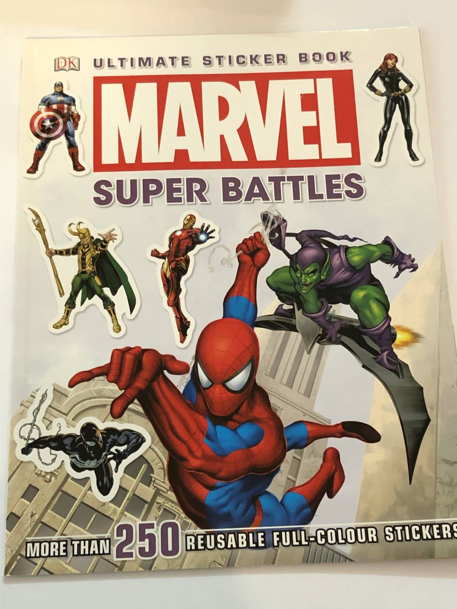 即決 洋書 Marvel Super Battles Ultimate Sticker Book マーベルアルティメットステッカーブック拍卖