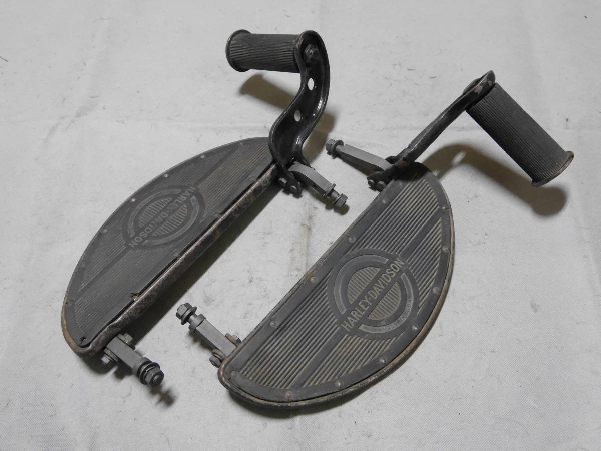 ① 40'S ハーレー 純正 ハーフムーン フットボード パッセンジャー ペグ タンデムステップ ビンテージ ナックル パン ショベル アイアン UL拍卖