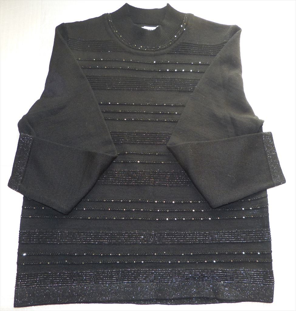 ★ 長袖セーター 黒 日本製 レディース 未使用 ★拍卖