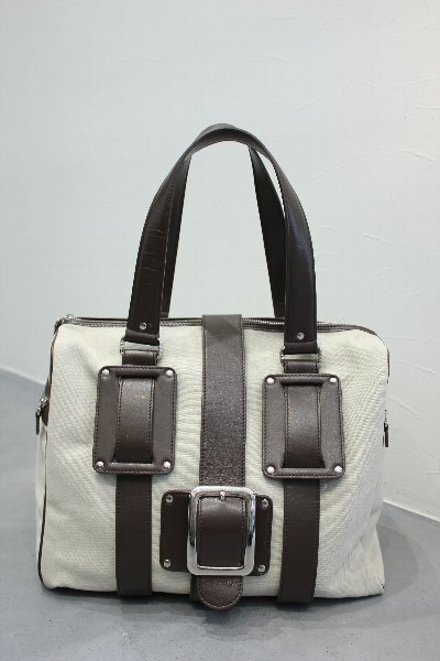 JACQUES LE CORRE ジャックルコー ボストン コンビ(コットン×レザー) アッシュペーフランス レアデザイン拍卖