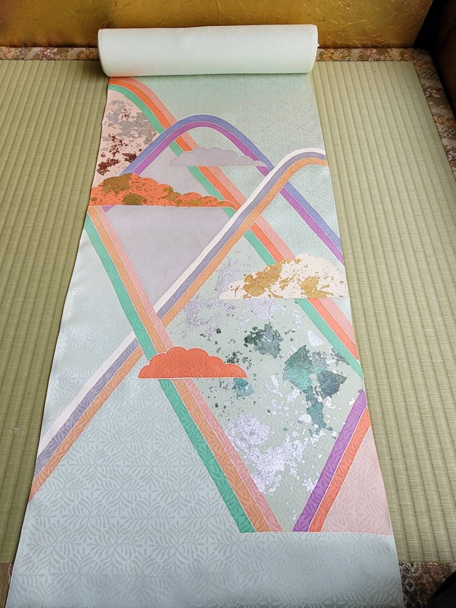 超破格にて京都小松屋謹製 新品 在庫処分 最高級正絹付け下げ本手描き友禅☆付下げ反物③拍卖