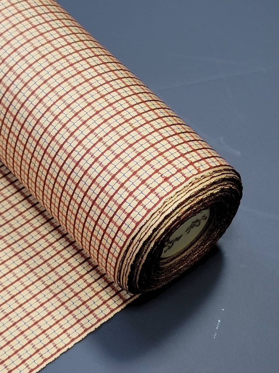 即決5万円☆新品☆最高級西陣織正絹お召し着物☆男物☆新品反物拍卖