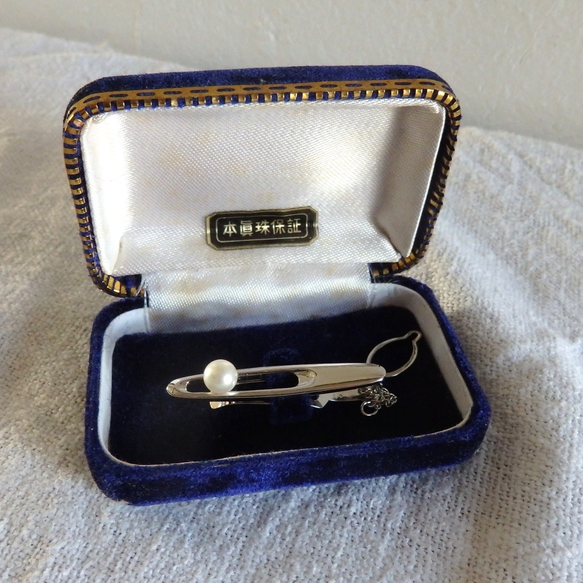 レトロ 本真珠 タイピン SILVER 刻印 未使用 長期保管品拍卖