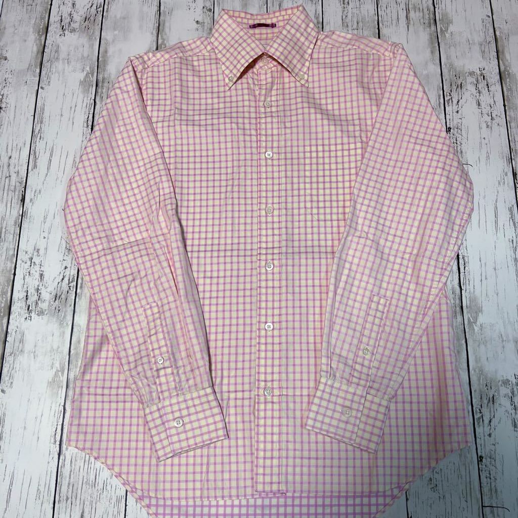 Paul Smith LONDON ポールスミス IMPORTED FABRIC FROM ITALY チェック柄 ボタンダウン 長袖シャツ拍卖