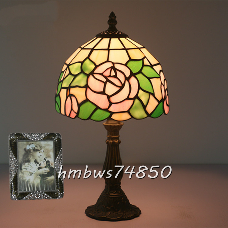 新品◆芸術品ステンドランプ 花柄 照明 ステンドグラス アンティーク レトロな雰囲気 ティファニー テーブルスタンド 室内装飾拍卖