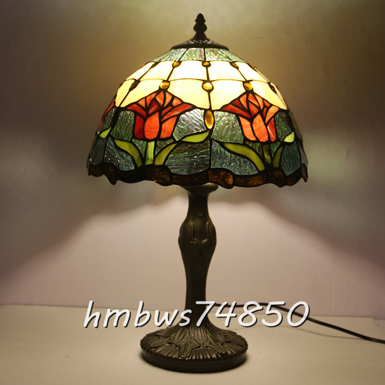 極上品◆芸術品ステンドランプ ステンドグラス アンティーク 花柄 レトロな雰囲気 ティファニー デスクライト別荘 照明拍卖