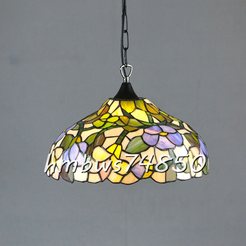 新品◆芸術品ステンドランプ ペンダントライト ステンドグラス 照明 ティファニー 花柄 通路用ランプ 装飾品 ベッドルーム用拍卖