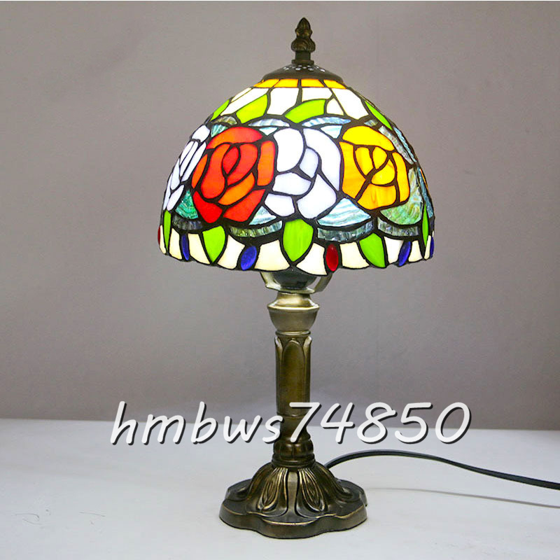 新品◆芸術品ステンドランプ ステンドグラス 花柄 照明 レトロな雰囲気 ベッドルーム用テーブルスタンド ティファニー 室内装飾拍卖