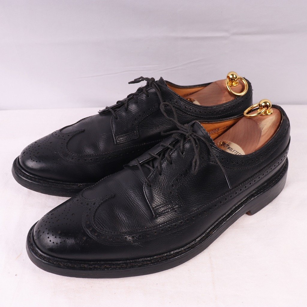 80's フローシャイム 10 1/2 D/ケンムール Kenmoor 黒 ロイヤル インペリアル 96624 ヴィンテージ Florsheim 中古 ds3404拍卖
