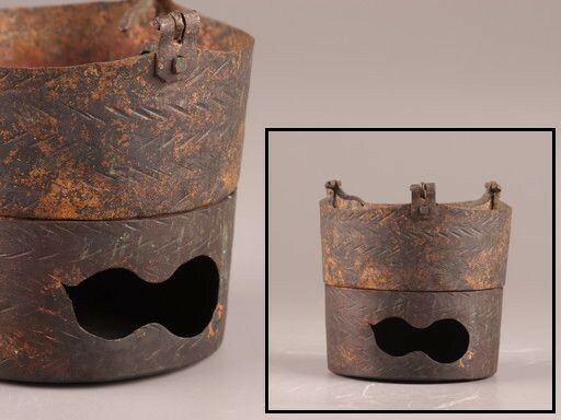 古美術 煎茶道具 古銅造 時代 涼炉 古作 時代物 極上品 初だし品 8022