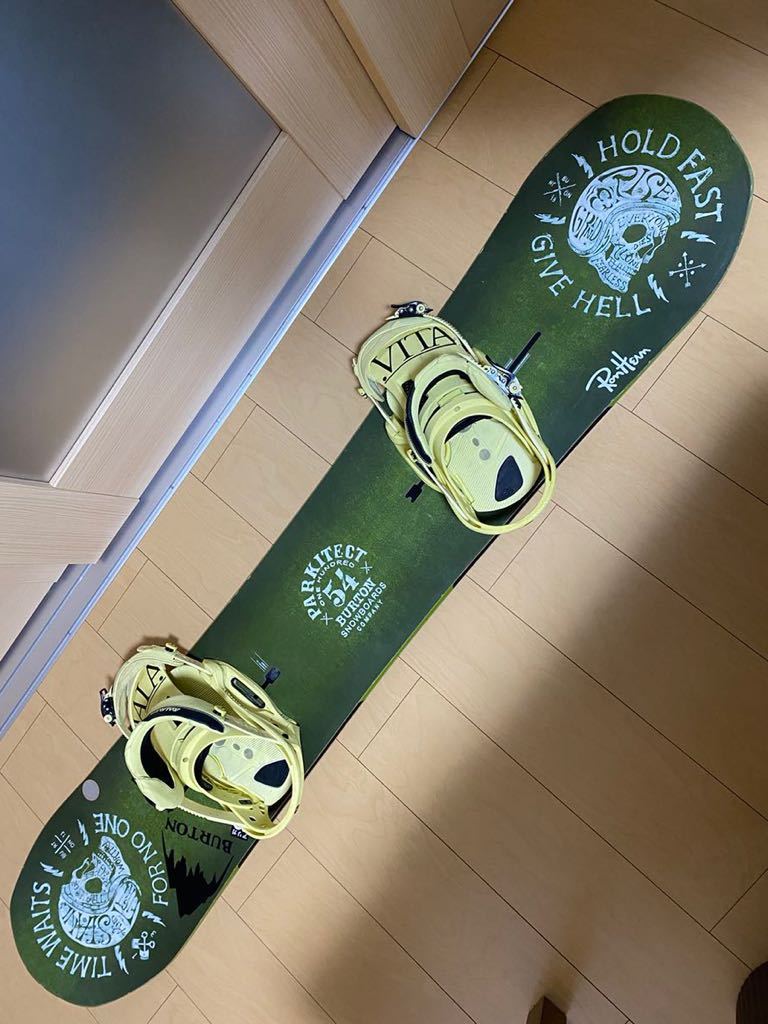 【板+バインセット】BURTON バートン スノーボードバインセットPARKITECT パーキテクト154cm MALAVITA マラビータ M ビンディング EST拍卖