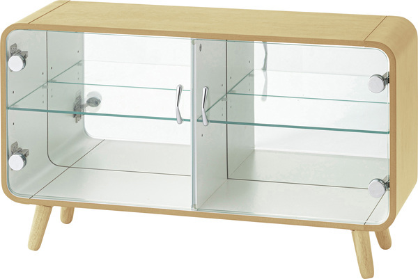 ディスプレイできるコレクションシェルフ ロータイプ ナチュラル拍卖