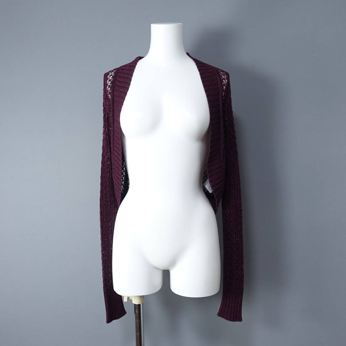 美品*la chambre/ラシャンブルドインエ /38/日本製/ショート丈カーディガン/パープル/紫/レディース拍卖