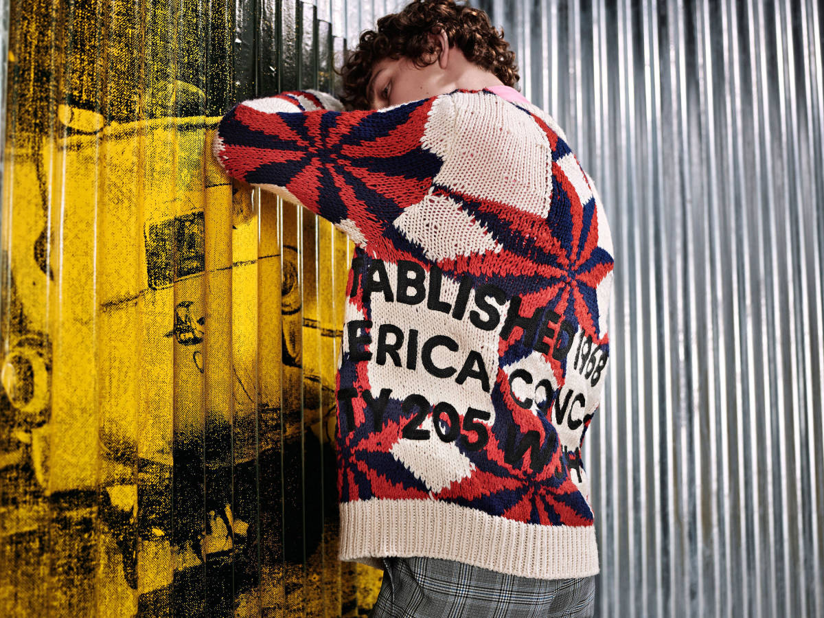 新品 ★ CALVIN KLEIN 205W39NYC by RAF SIMONS(ラフシモンズ)2018 Pre-Fallコレクション クルーネック ニット セーター(S) ★ オシャレ拍卖