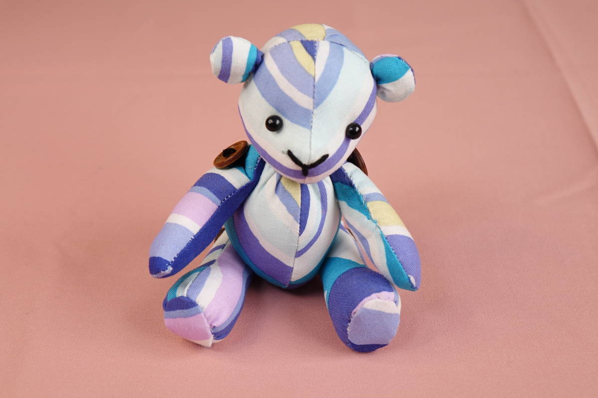 【即決!】 くまちゃんマスコット(青柄) 【母の手作り!】拍卖