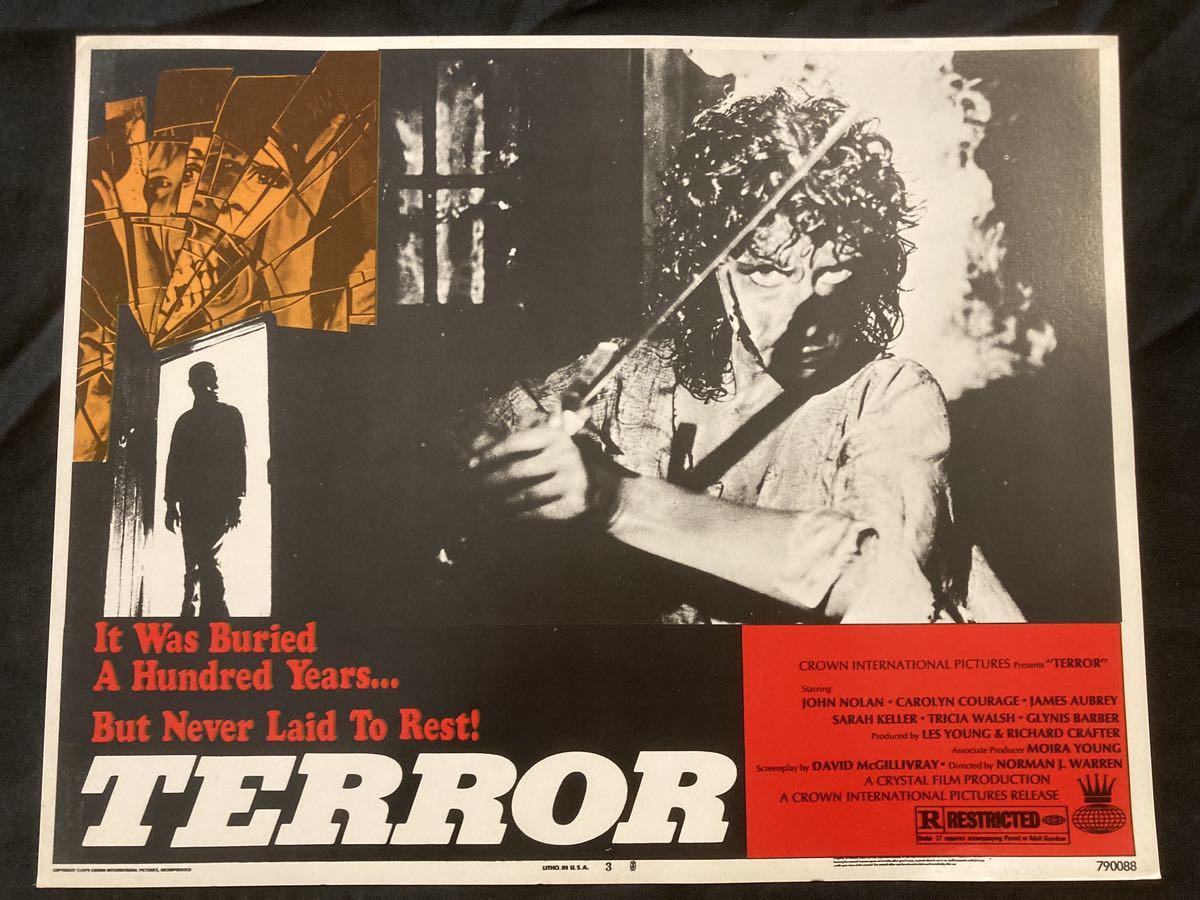 US版 オリジナルロビーカード 1979 TERROR ギロチノイド ノーマン・J・ウォーレン ジョン・ノーラン キャロリン・カレッジ ホラー映画拍卖