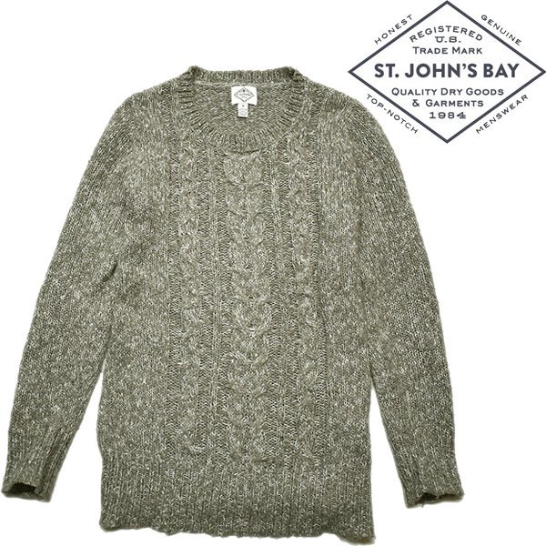 1点物◆USAブランドSJBケーブル編みアクリルニットセーター古着レディースメンズOKアメカジ90sストリート/スポーツ茶クルーネック785425拍卖