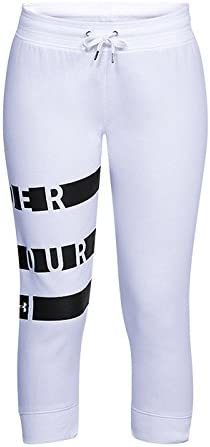 【KCM】Z-under-568-SM★展示品★【アンダーアーマー】レディース フリースカプリパンツ 七分丈 裏起毛 1310196 ホワイト サイズSM拍卖