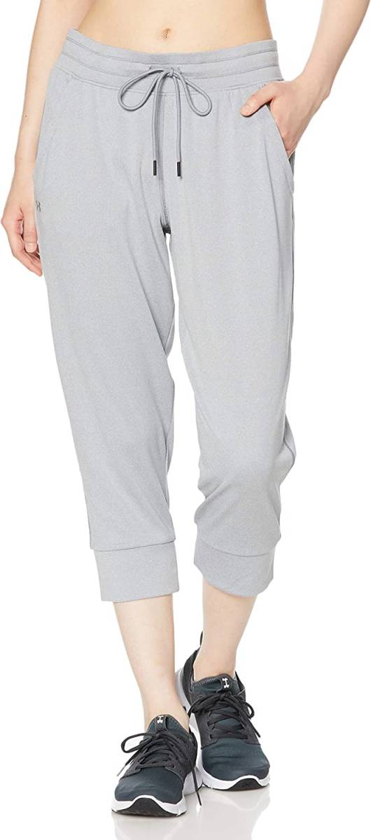 【KCM】Z-under-573-MD★展示品★【アンダーアーマー】レディース カプリパンツ 1351100 グレー サイズMD ウィメンズ拍卖