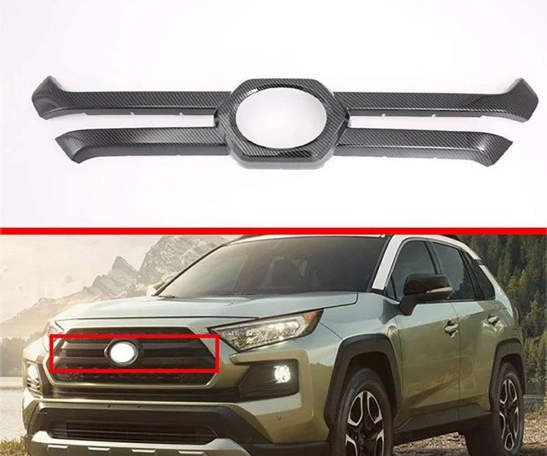 スポーティ全開♪ カーボン ルック グリル カバー ガーニッシュ RAV4 50 系 MXAA54 アドベンチャー 対応拍卖