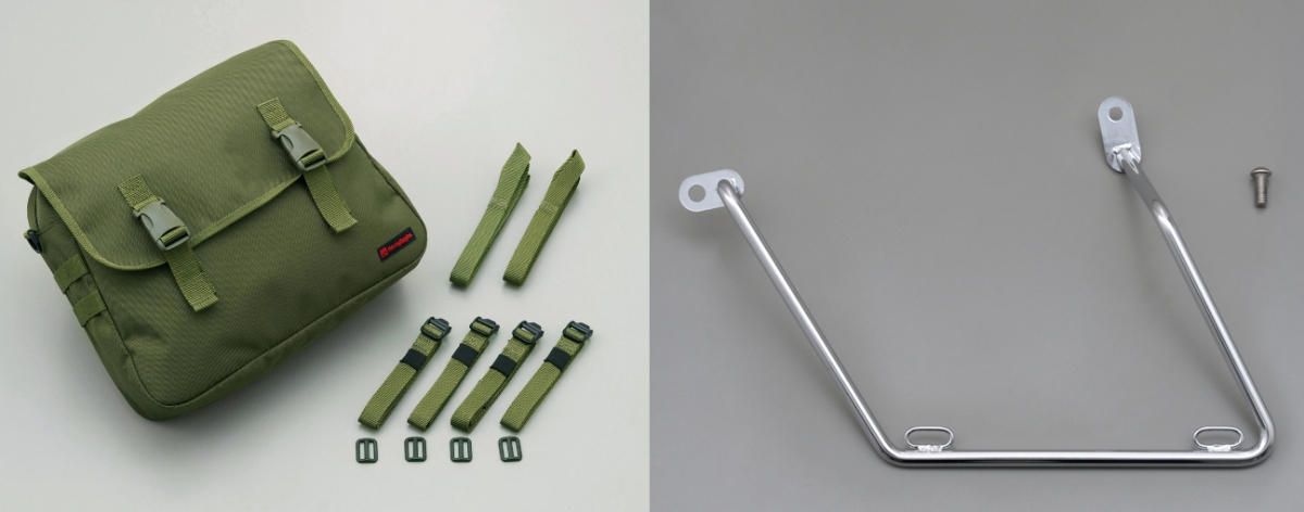 90557-78734 (セット販売) デイトナ HBサドルバッグMIL 10L グリーン・サドルバックサポート 車体左側)セット SR400/500拍卖