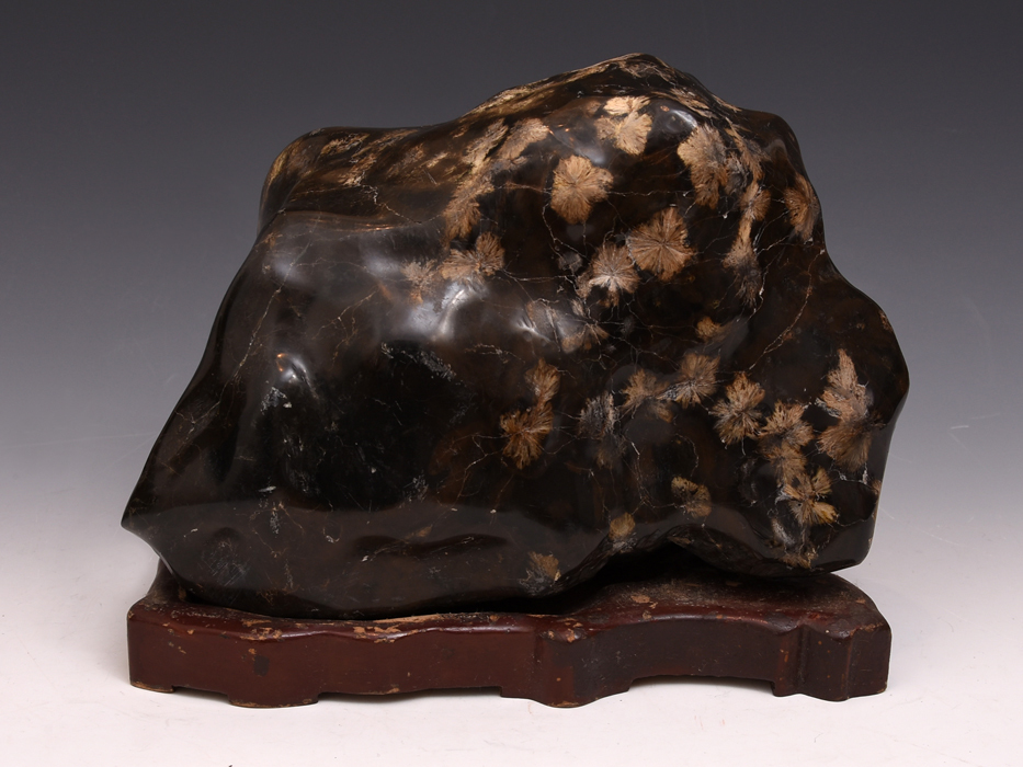 菊花石 台座付 飾石 天然石 自然石 鑑賞石 重13㎏ 台座付き 美品 その他 b7324s拍卖