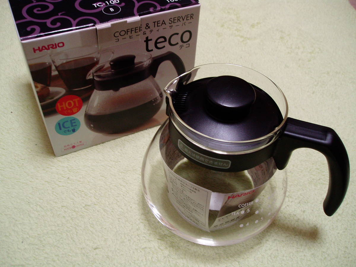 未使用【HARIO】テコ ドリッパーセット バンド下容量1000ml 耐熱ガラス製 電子レンジ専用直火不可 ハリオ式珈琲 ペーパードリップ式拍卖