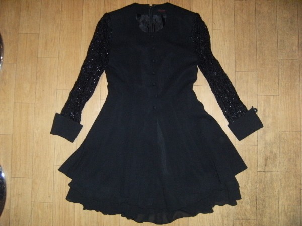 美品 昭和レトロ★日本製 90年代★バブル全盛期★ワンピース チュニック パーティードレス 冠婚葬祭★お嬢様 ディスコ 水商売 ジュリアナ拍卖