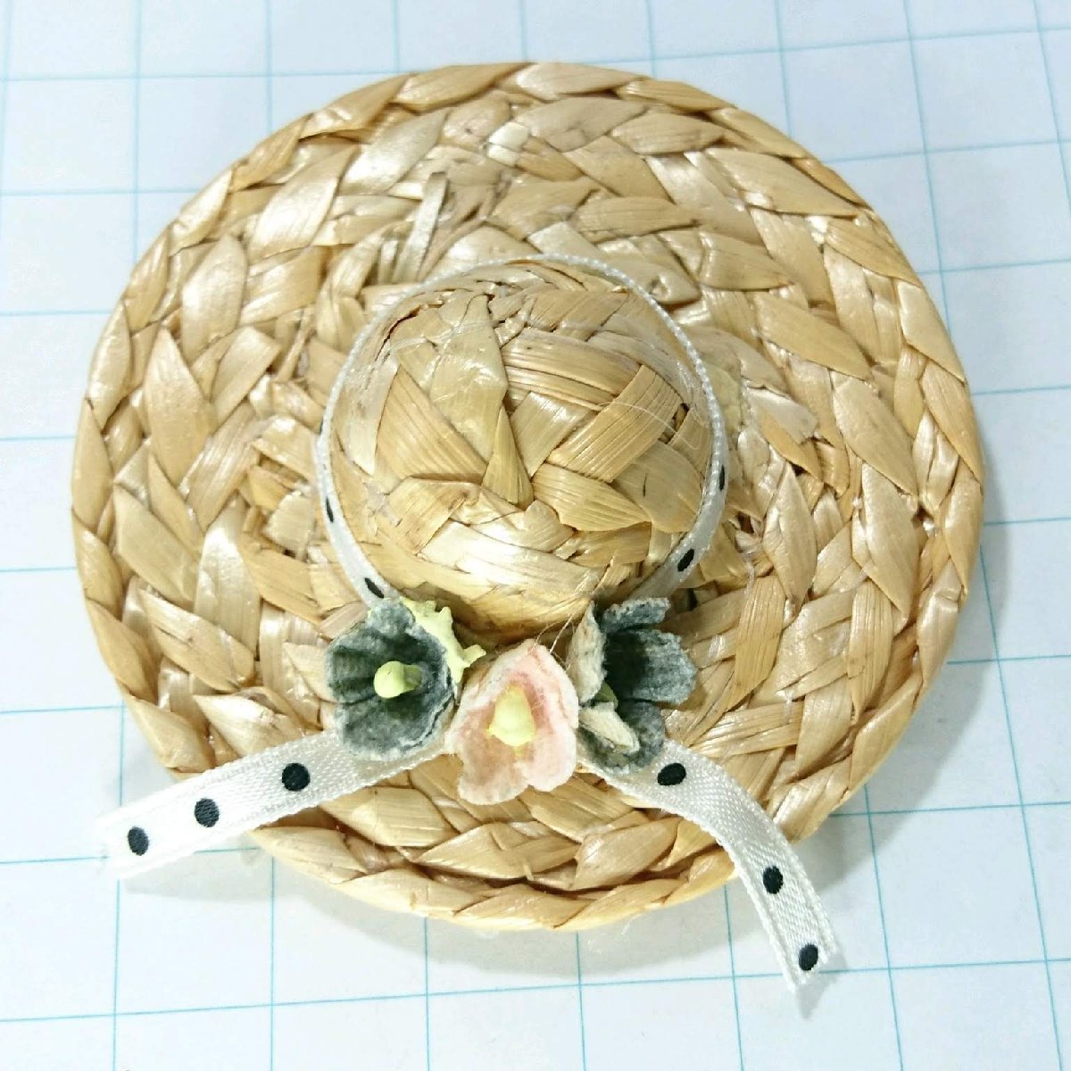 送料無料)ビンテージ☆麦わら帽子☆アンティークブローチ A14605拍卖