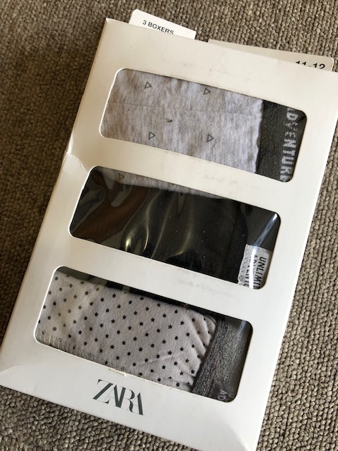 ★新品ZARAザラドット&無地トランクス3枚セット152★黒グレー拍卖