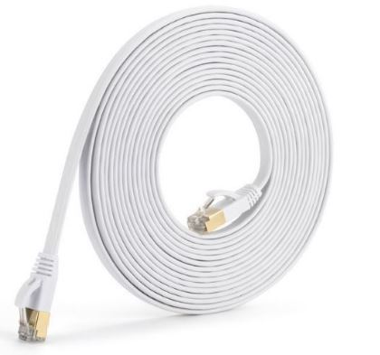 ■送料無料■CAT7 20m LANケーブル ホワイト 10G 10ギガ対応 薄型 コネクタ 接続部金メッキ仕様拍卖