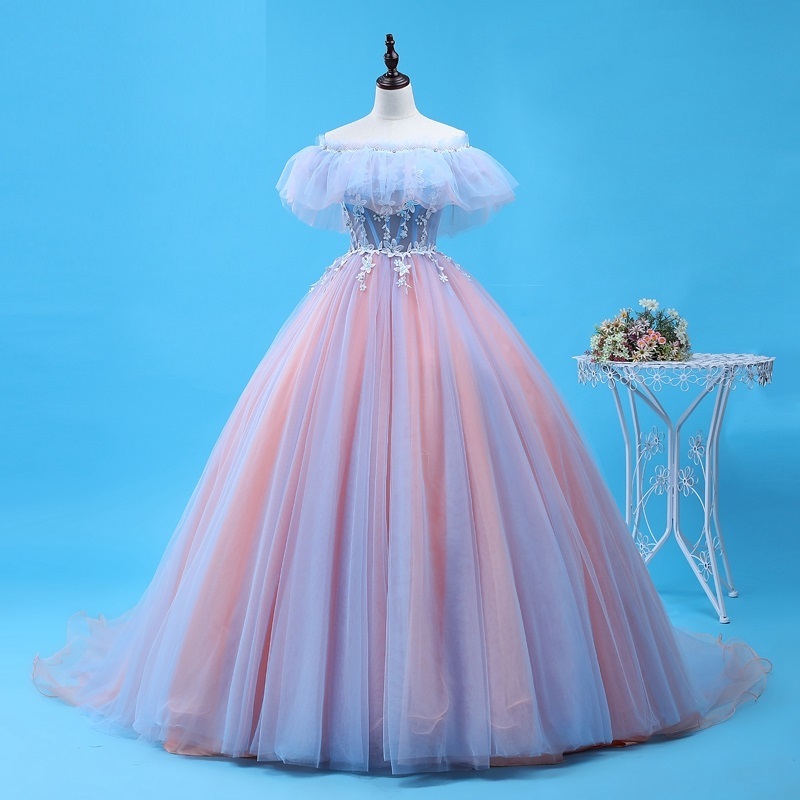 【サイズオーダー無料/パニエ アクセサリー小物付属】ツーカラー 上質なパーティードレス4点セット二次会★演奏会★プリンセスライン演奏拍卖