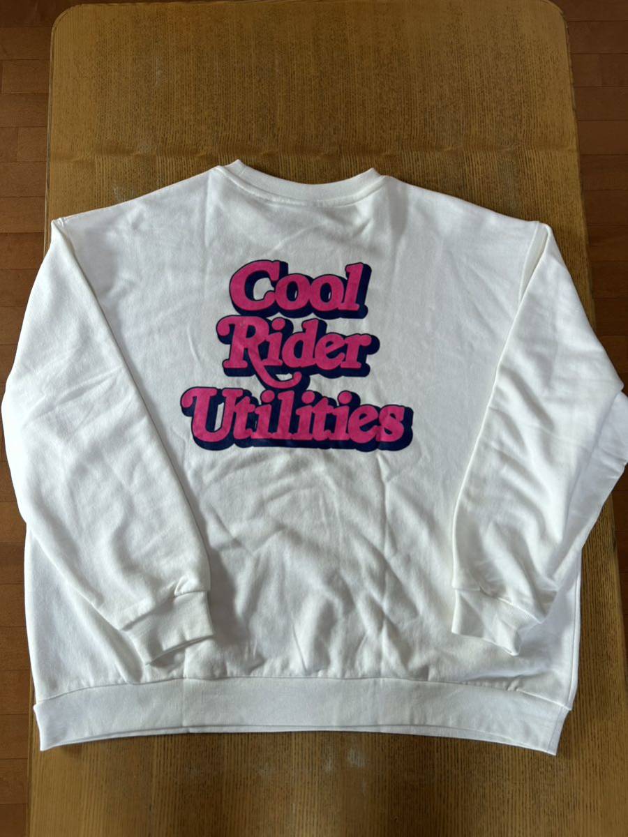 CRU スウェットシャツ ホワイト M トレーナー Cool Rider Utilities ピンクプリント拍卖