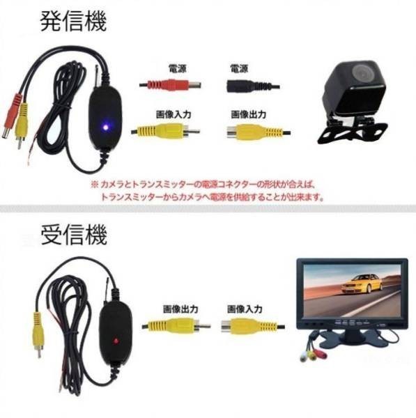 ワイヤレスバックカメラセット 2.4GHz 12V専用 ワイヤレストランスミッター LP-WTA0119拍卖