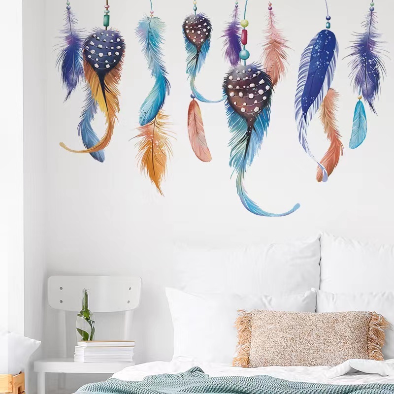 ウォールステッカー YDD002 ドリームキャッチャー 羽毛 夢幻 癒す DIY 壁紙 インテリアシート 剥がせるシール 送料無料拍卖