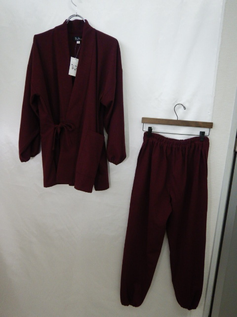 レデイース おしゃれな作務衣 ★紅紫色 ★Mサイズ ★ひめかブランド ★未使用拍卖