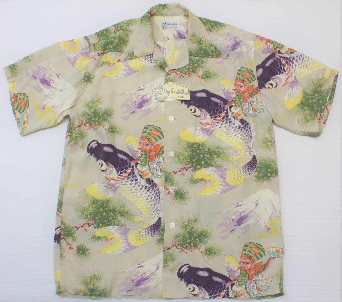 YHS45東洋Sスペシャルエディション 鯉 猿 猿回し ロディオ 半袖 アロハシャツSUN SURFサンサーフSS34179 MONKEY THE CARP RIDER拍卖