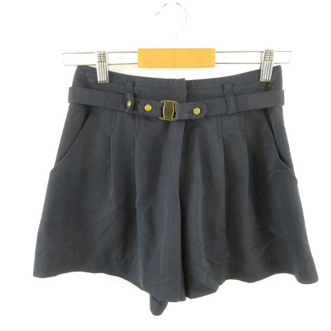 エフデ ef-de ショートパンツ キュロット 紺 7 *E38 レディース拍卖
