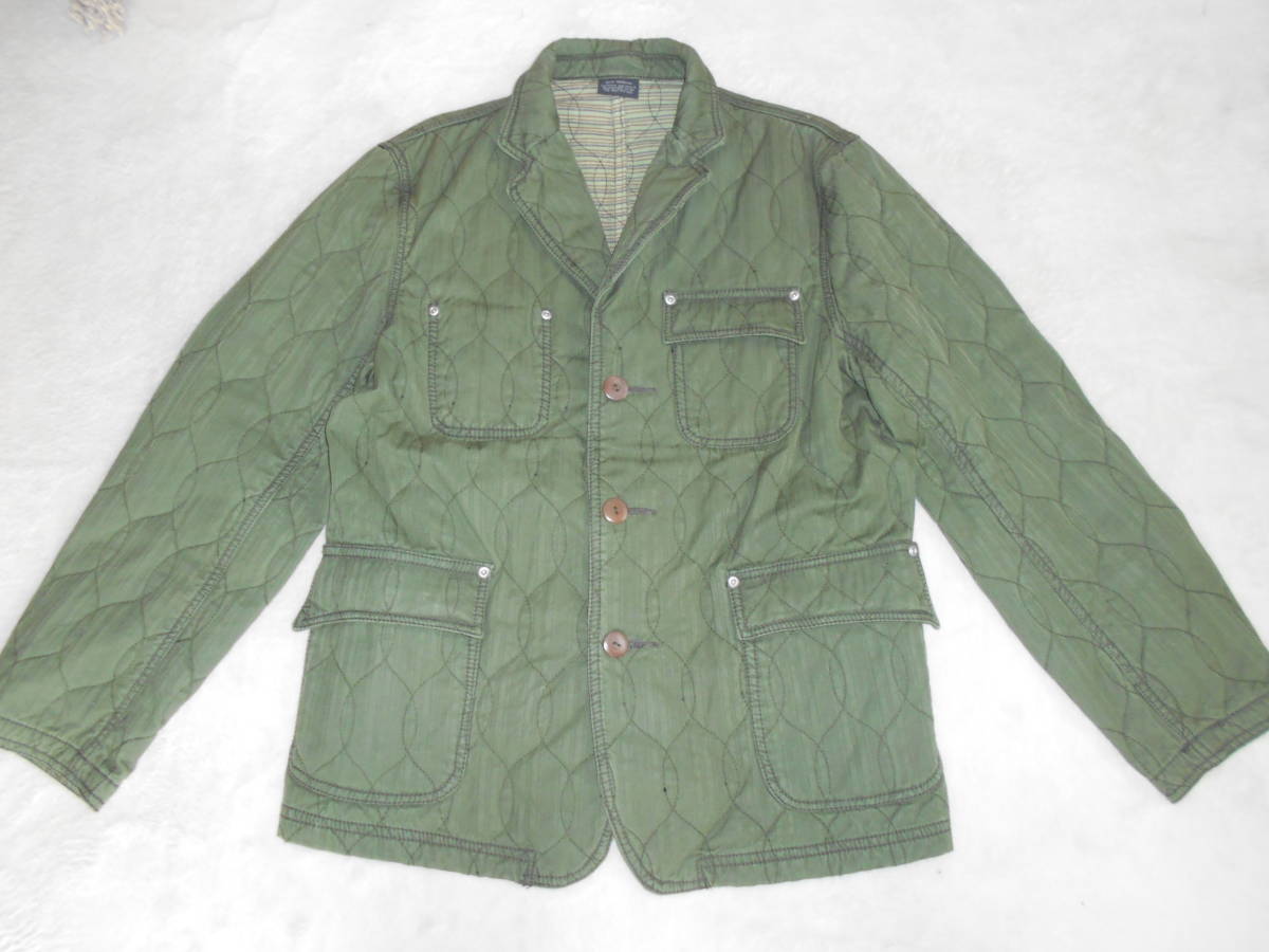 【特別価格】★永田正 no.2719 USED加工キルティング ミリタリージャケット★カーキsizeM★拍卖