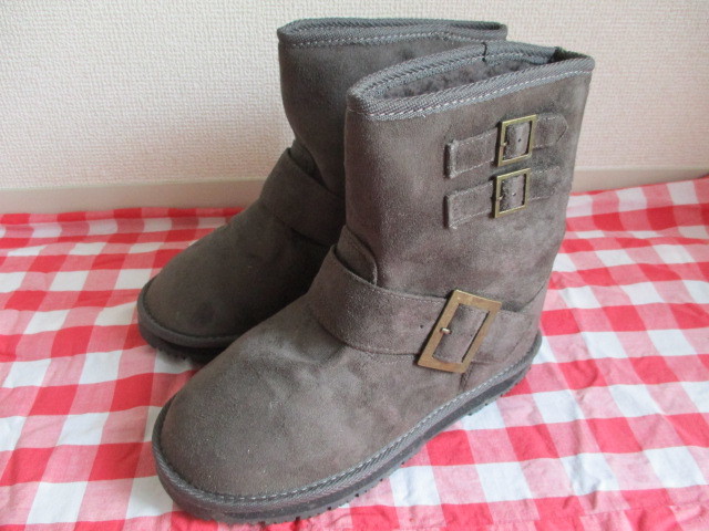 送料無料◆大セール◆処分◆もこもこブーツ 裏ボアブーツ ベルト ショートブーツ サイズS拍卖