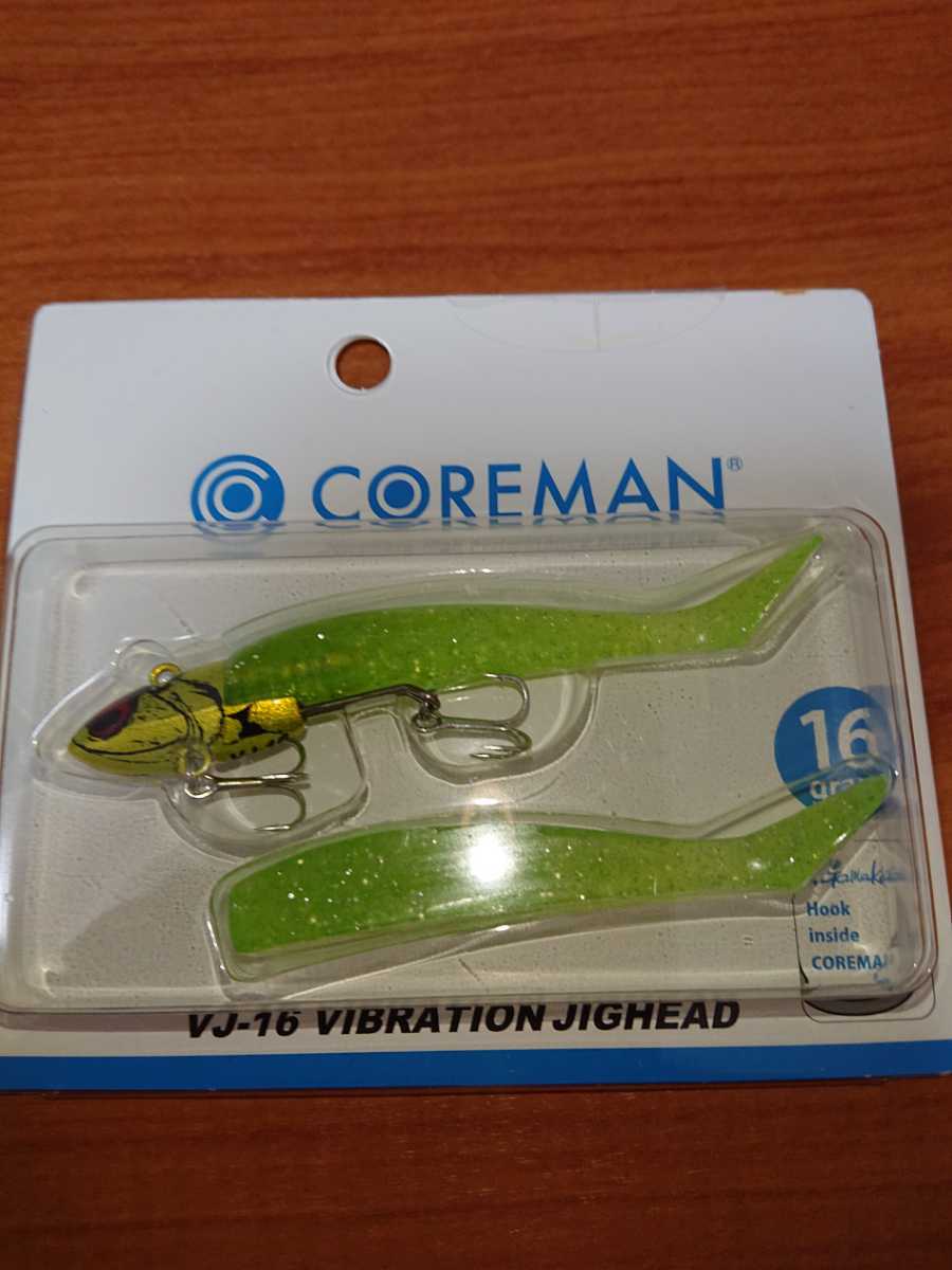 コアマン VJ-16 バイブレーションジグヘッド【新品未使用】LH/ライムチャート拍卖