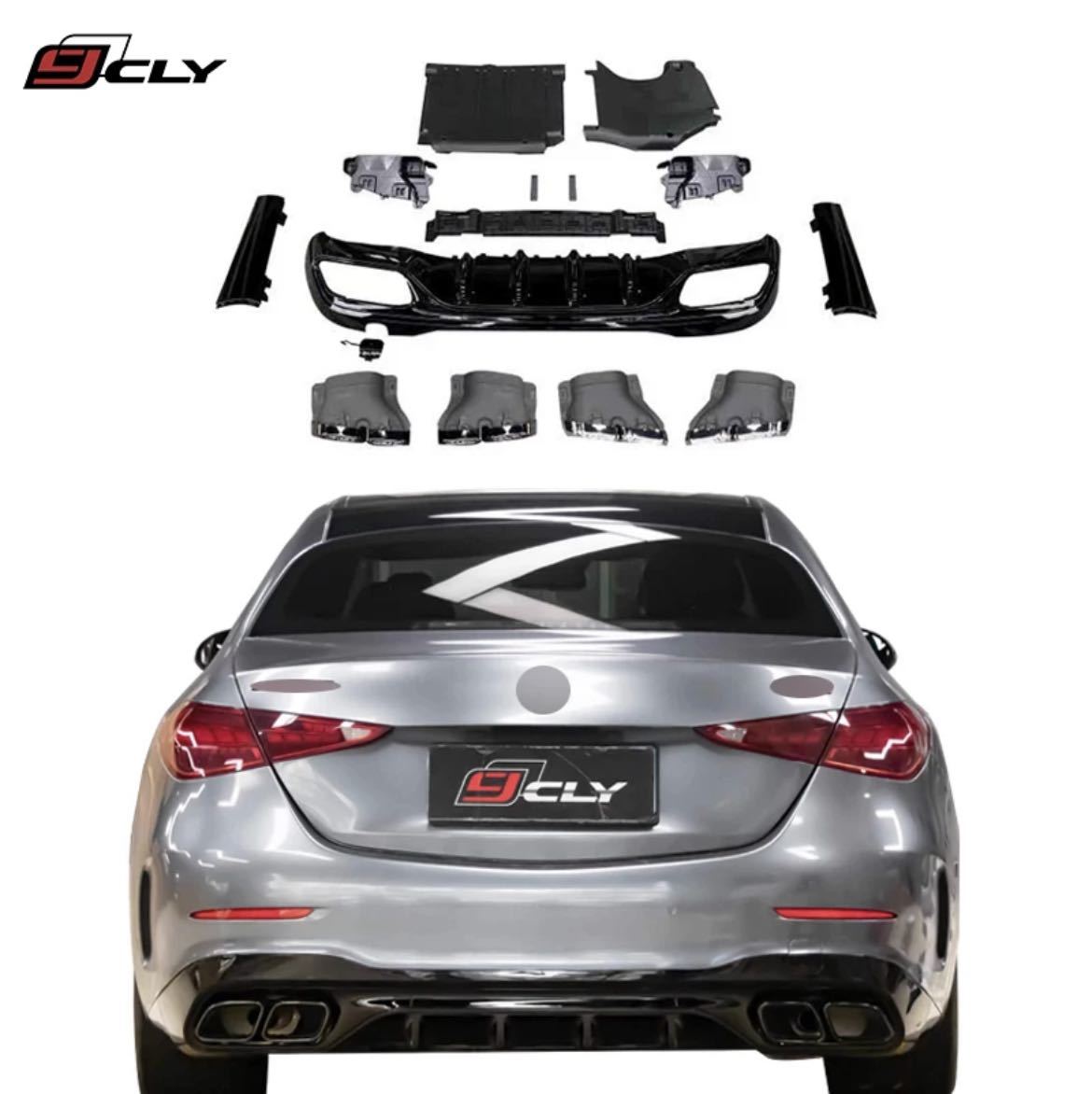 ★NEW★ W206 Cクラス C63 ルック ディフューザー エアロ バンパー マフラー AMG 仕様 C180 C200 C220d スポイラー C63s拍卖